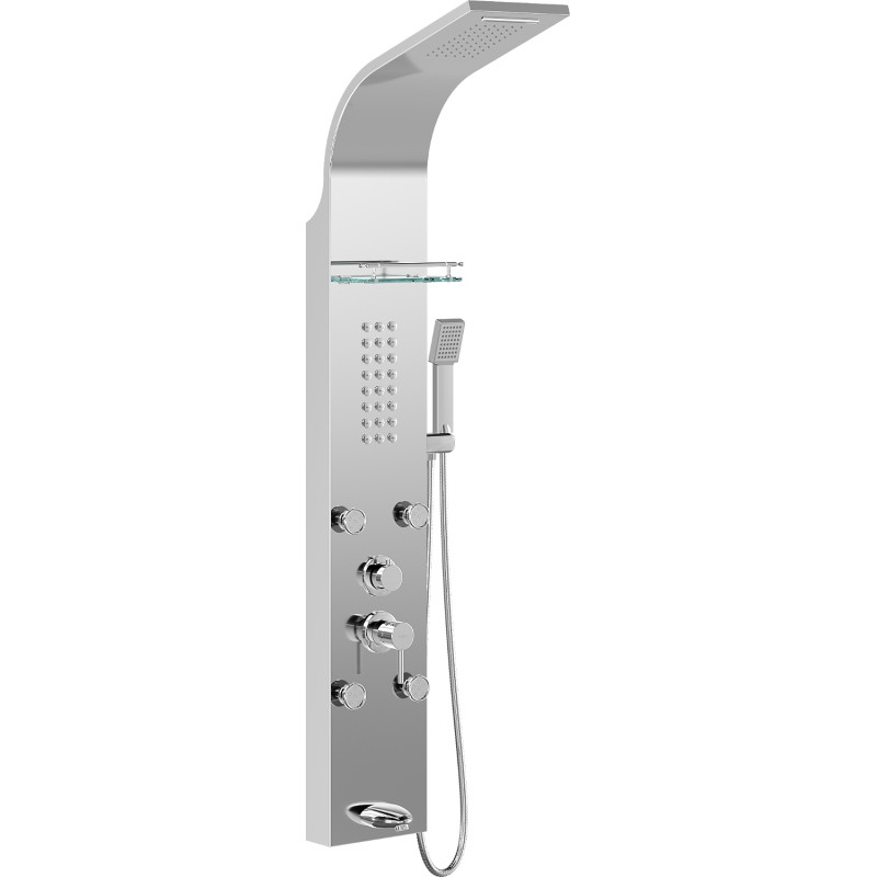 Mexen Adrox shower panel with spout, chrome - 7613-04-00