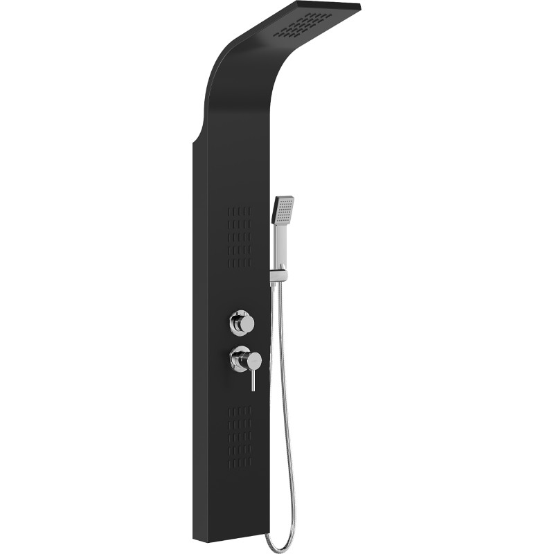 Mexen Taro shower panel, black - 7614-03-70