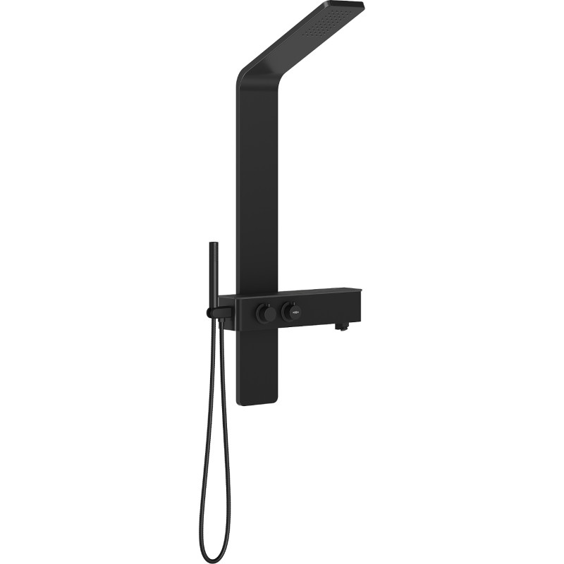 Mexen Strit shower panel, black - 7625-02-70