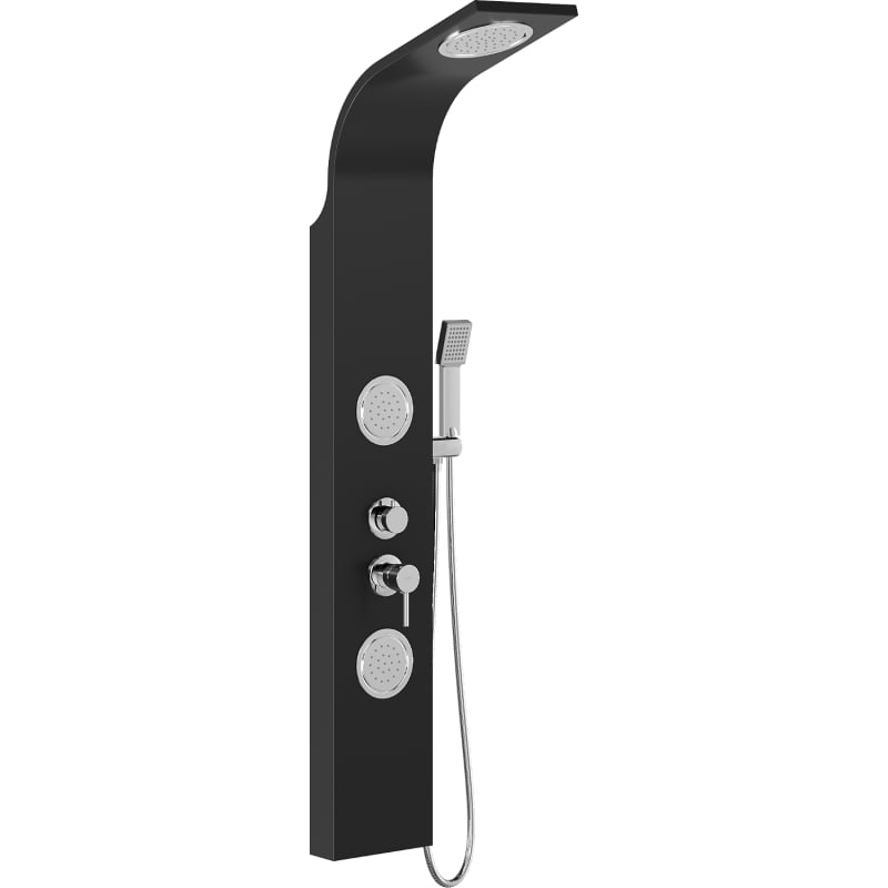 Mexen Gros shower panel, black - 7619-03-70