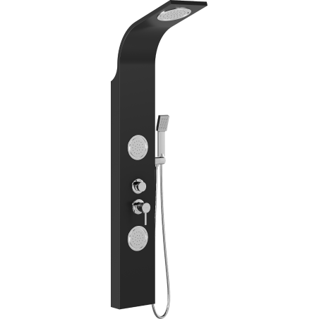 Mexen Gros shower panel, black - 7619-03-70