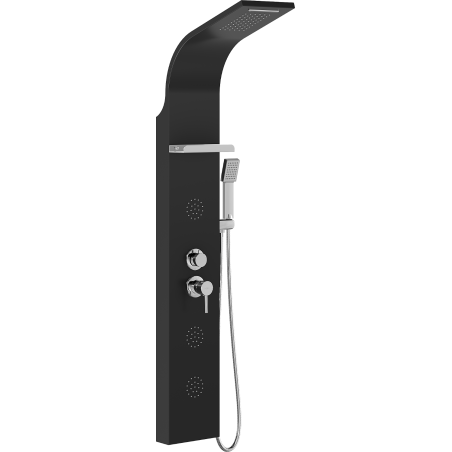 Mexen Borg shower panel, black - 7615-03-70