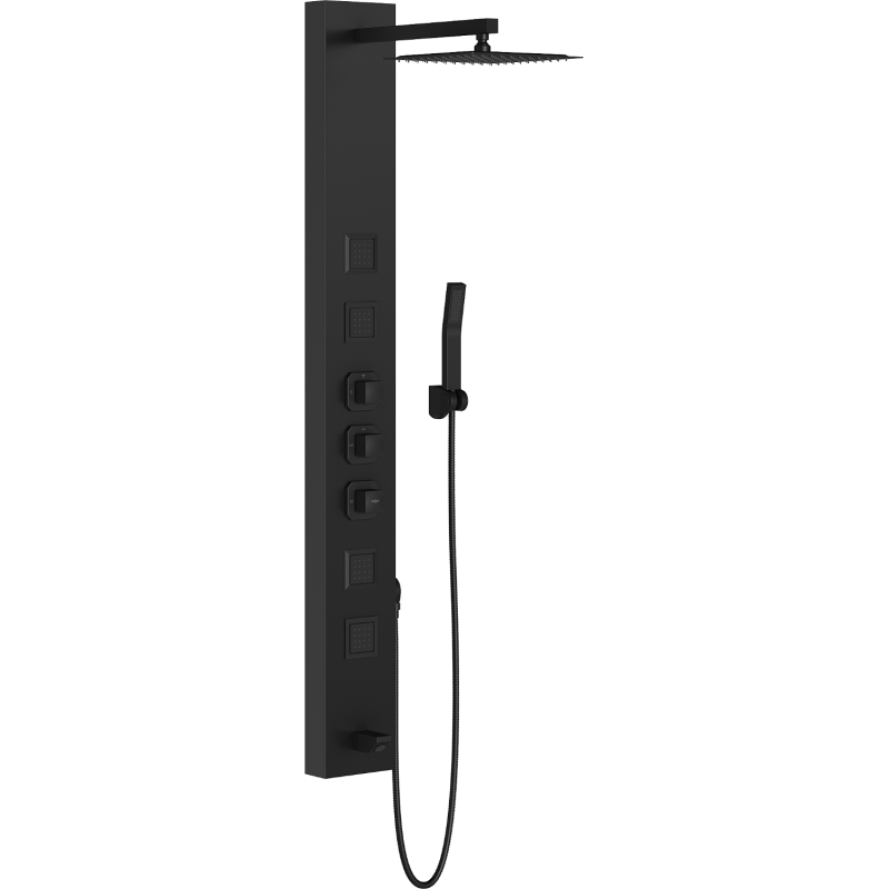 Mexen Orco shower panel, black - 7607-03-70