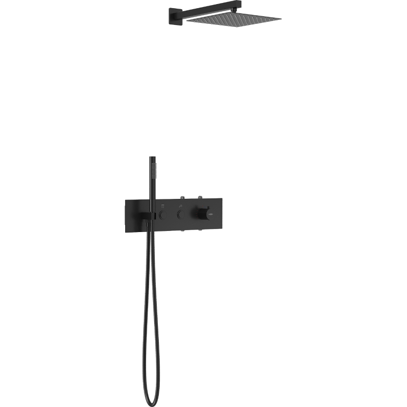 Mexen Azul concealed shower set, black - 7629-03-70