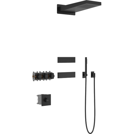 Mexen Fall concealed shower set, black - 7602-04-70