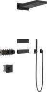 Mexen Fall concealed shower set, black - 7602-04-70