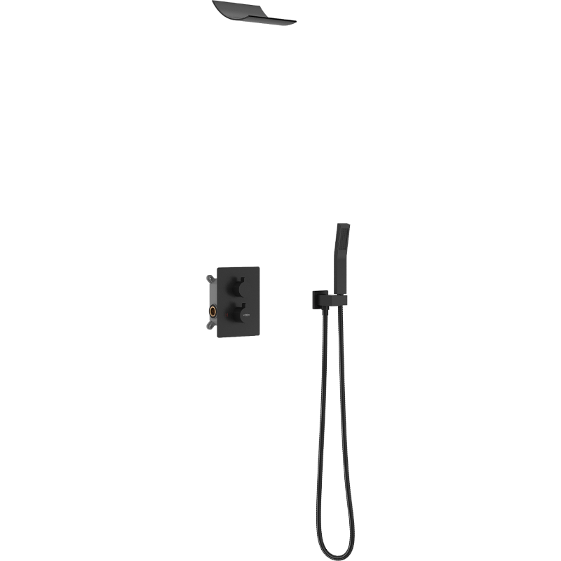 Mexen Salto concealed shower set, black - 7604-02-70