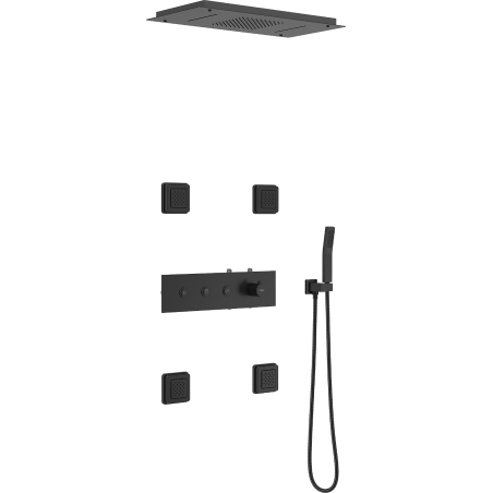 Mexen Soler black concealed shower set - 7601-04-70