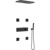 Mexen Soler black concealed shower set - 7601-04-70