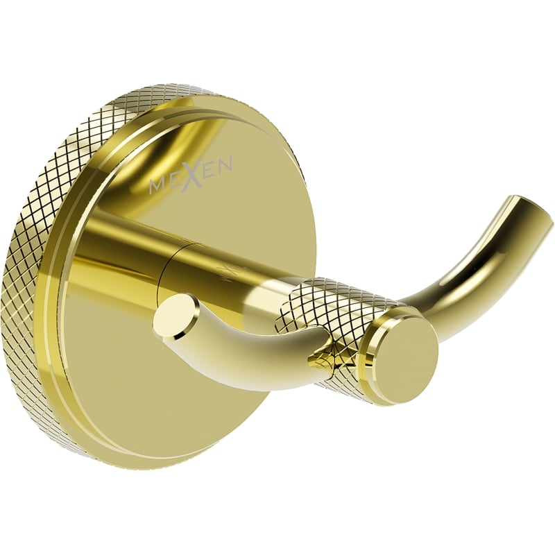 Mexen Gravo double towel hook, gold - 70A93012-50
