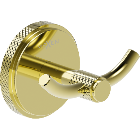 Mexen Gravo double towel hook, gold - 70A93012-50