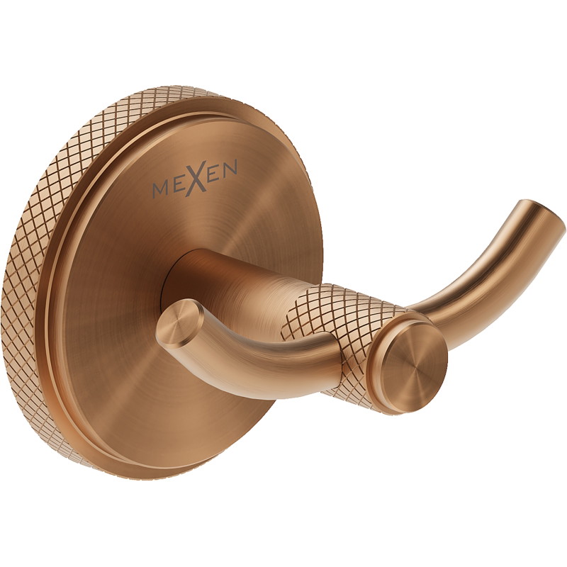 Mexen Gravo double towel hook, brushed copper - 70A93012-65