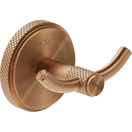 Mexen Gravo double towel hook, brushed copper - 70A93012-65