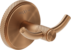 Mexen Gravo double towel hook, brushed copper - 70A93012-65