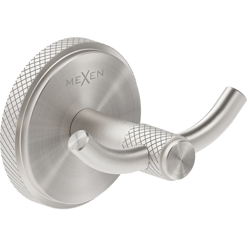 Mexen Gravo double towel hook, brushed nickel - 70A93012-97