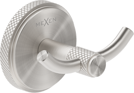 Mexen Gravo double towel hook, brushed nickel - 70A93012-97