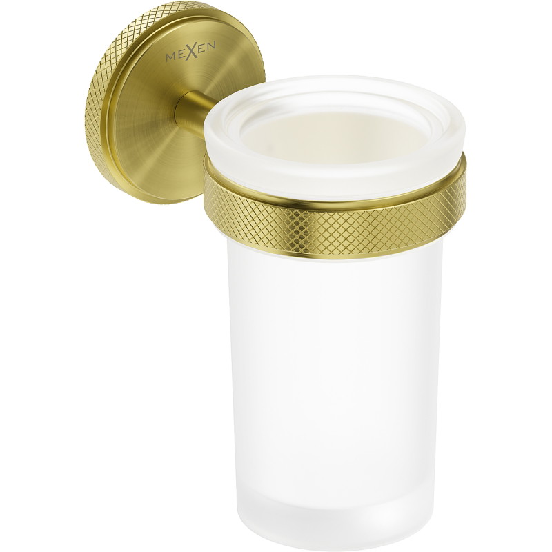 Mexen Gravo toothbrush holder, brushed gold - 70A93051-55