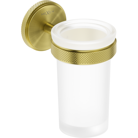 Mexen Gravo toothbrush holder, brushed gold - 70A93051-55
