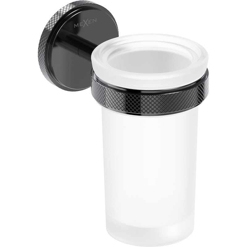 Mexen Gravo toothbrush holder, black chrome - 70A93051-73