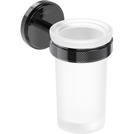 Mexen Gravo toothbrush holder, black chrome - 70A93051-73