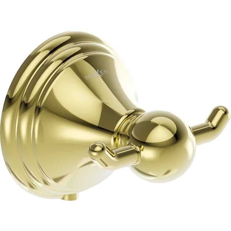 Mexen Lusso double towel hook, gold - 70A16812-50