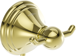 Mexen Lusso double towel hook, gold - 70A16812-50