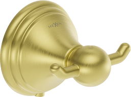 Mexen Lusso double towel hook, brushed gold - 70A16812-55