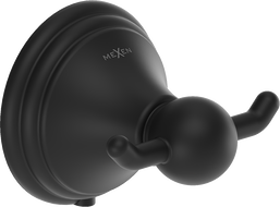 Mexen Lusso double towel hook, black - 70A16812-70