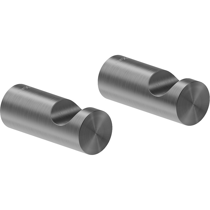 Mexen Loop towel hook (2 pcs), brushed gun gray - 70A71010-66
