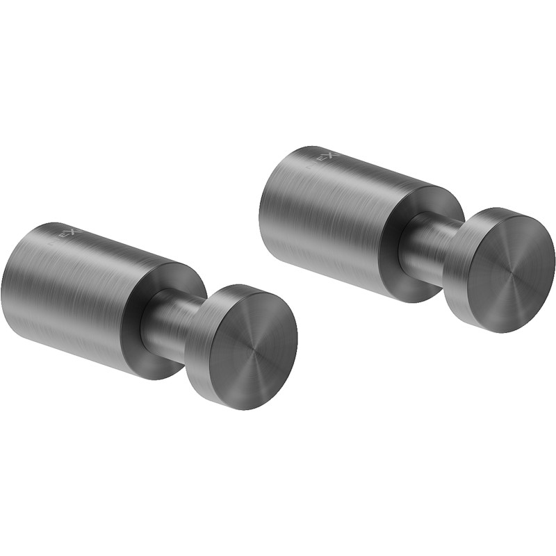 Mexen Loop towel hook (2 pcs), brushed gun gray - 70A71011-66