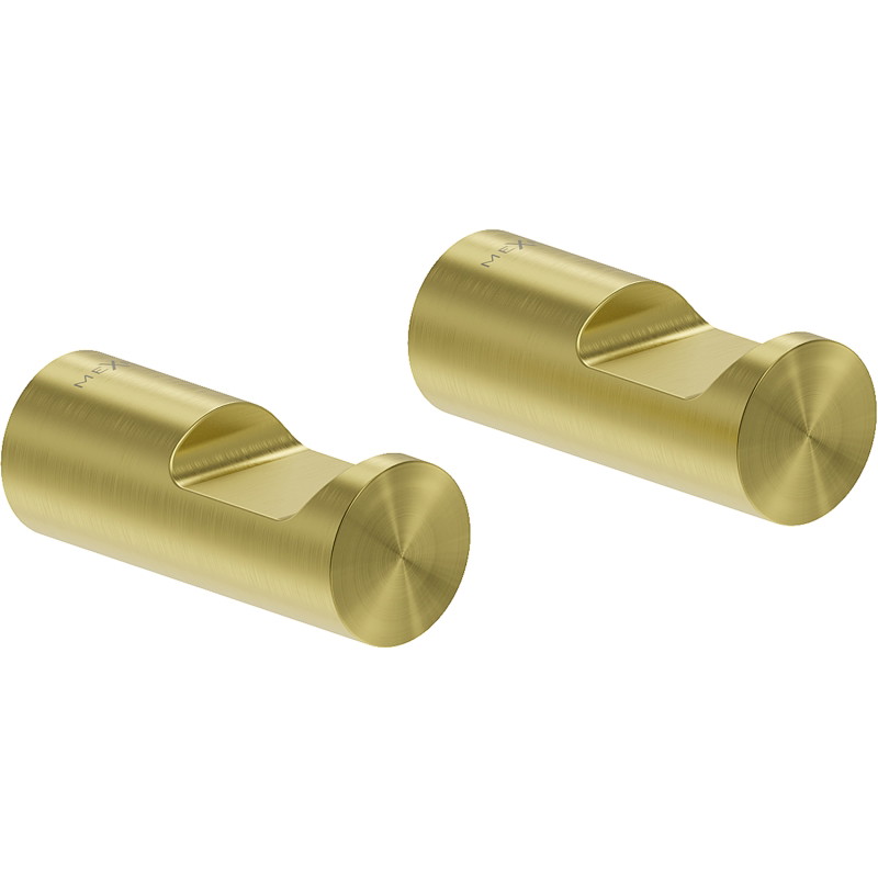 Mexen Loop towel hook (2 pieces), brushed gold - 70A71012-55