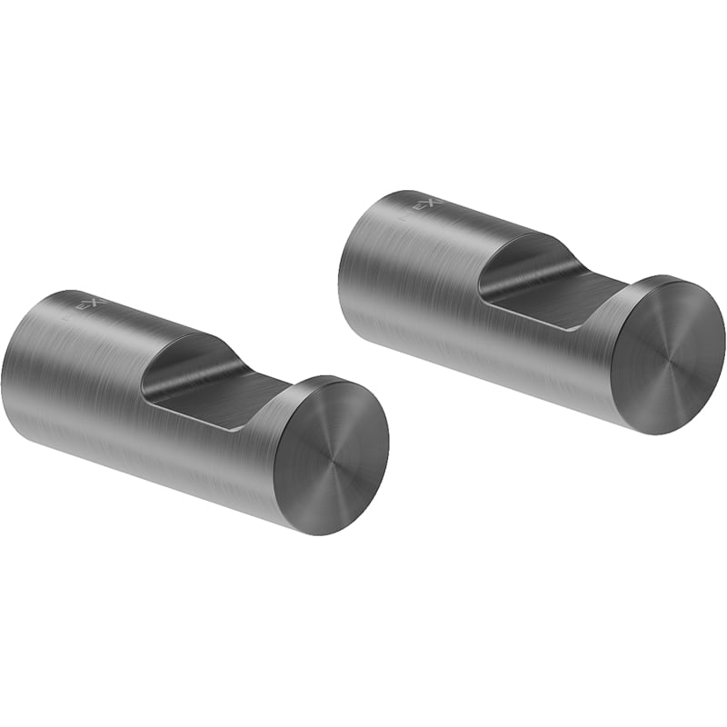 Mexen Loop towel hook (2 pcs), brushed gun gray - 70A71012-66