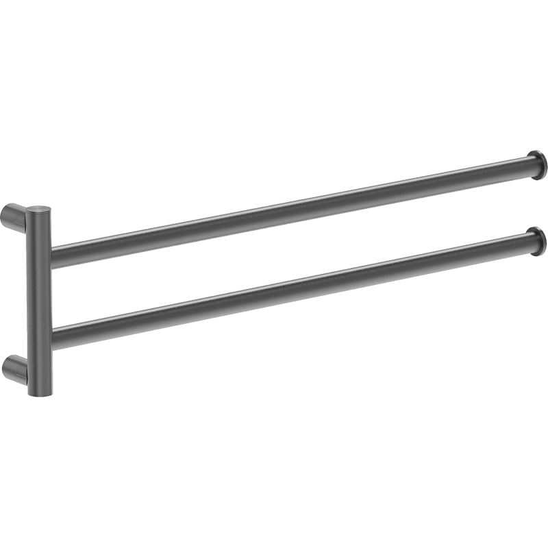 Mexen Loop double swivel towel rack, brushed gun gray - 70A71049-66
