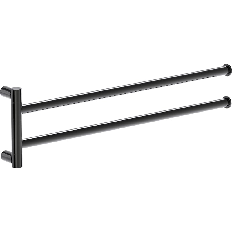 Mexen Loop double swivel towel rack, black chrome - 70A71049-73