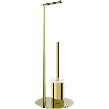Mexen Loop standing toilet brush with paper holder, gold - 70A71095-50