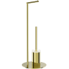 Mexen Loop standing toilet brush with paper holder, gold - 70A71095-50