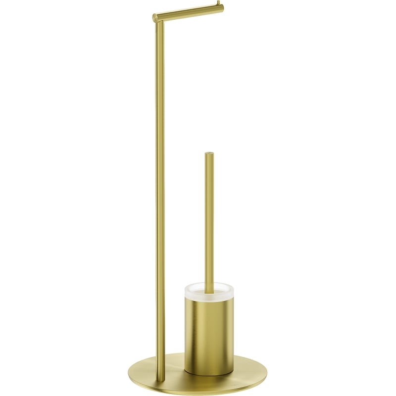 Mexen Loop standing toilet brush with paper holder, brushed gold - 70A71095-55