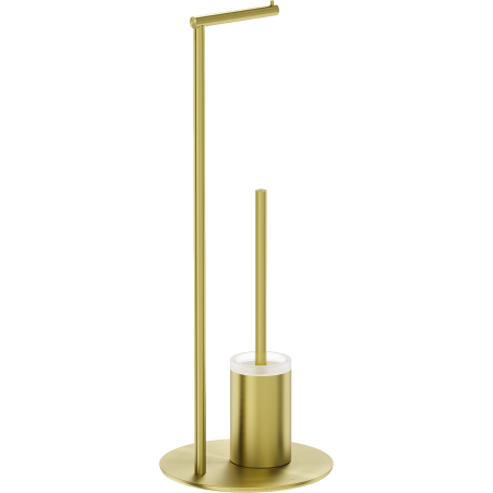 Mexen Loop standing toilet brush with paper holder, brushed gold - 70A71095-55