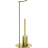 Mexen Loop standing toilet brush with paper holder, brushed gold - 70A71095-55