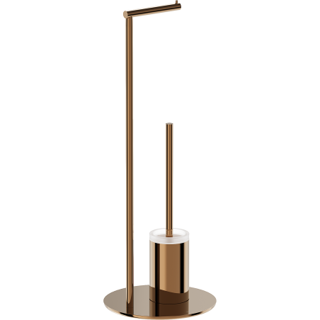 Mexen Loop standing toilet brush with paper holder, rose gold - 70A71095-60