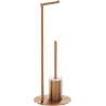 Mexen Loop standing toilet brush with paper holder, brushed copper - 70A71095-65