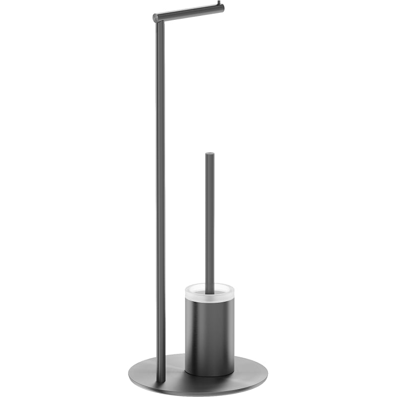 Mexen Loop standing toilet brush with toilet paper holder, brushed gun gray - 70A71095-66