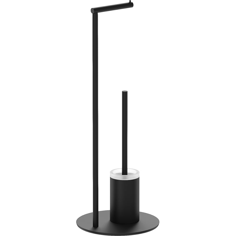 Mexen Loop standing toilet brush with paper holder, black - 70A71095-70