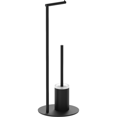 Mexen Loop standing toilet brush with paper holder, black - 70A71095-70