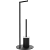 Mexen Loop standing toilet brush with paper holder, black - 70A71095-70