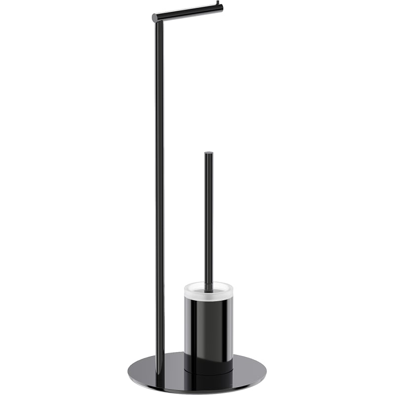Mexen Loop free-standing toilet brush with paper holder, black chrome - 70A71095-73