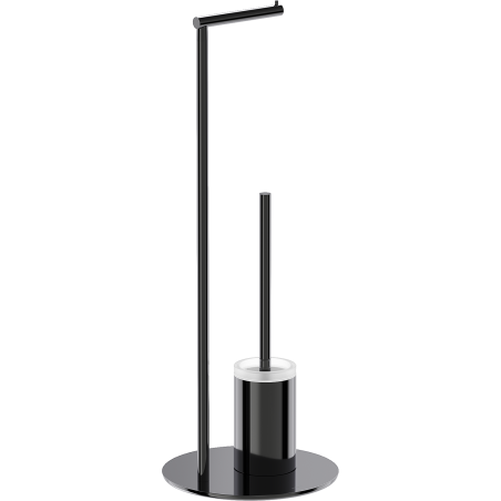 Mexen Loop free-standing toilet brush with paper holder, black chrome - 70A71095-73