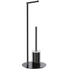 Mexen Loop free-standing toilet brush with paper holder, black chrome - 70A71095-73