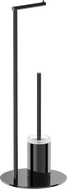 Mexen Loop free-standing toilet brush with paper holder, black chrome - 70A71095-73