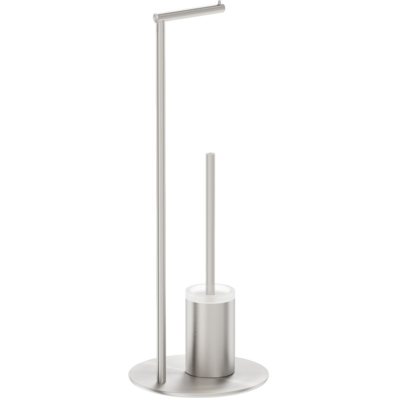 Mexen Loop standing toilet brush with paper holder, brushed nickel - 70A71095-97